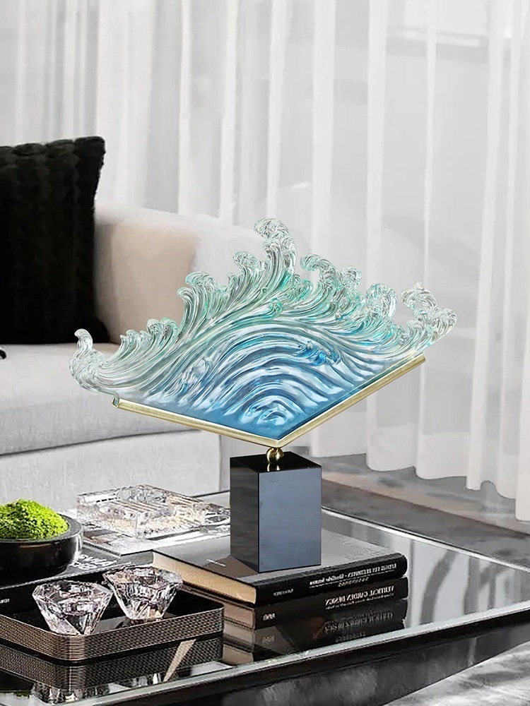 Resin Art Wedding Gift - تمثال منحوت من الراتنج الشفاف بتدرج