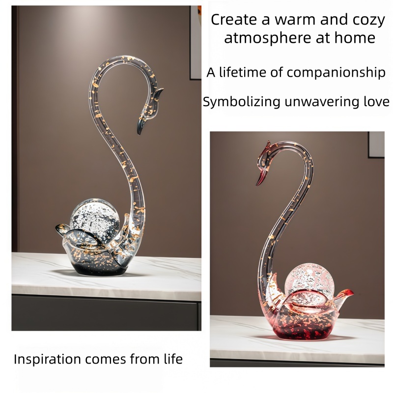 تمثال زوج من البجع الفاخر من ا - مراجعة Resin Art Wedding Gift وسعره